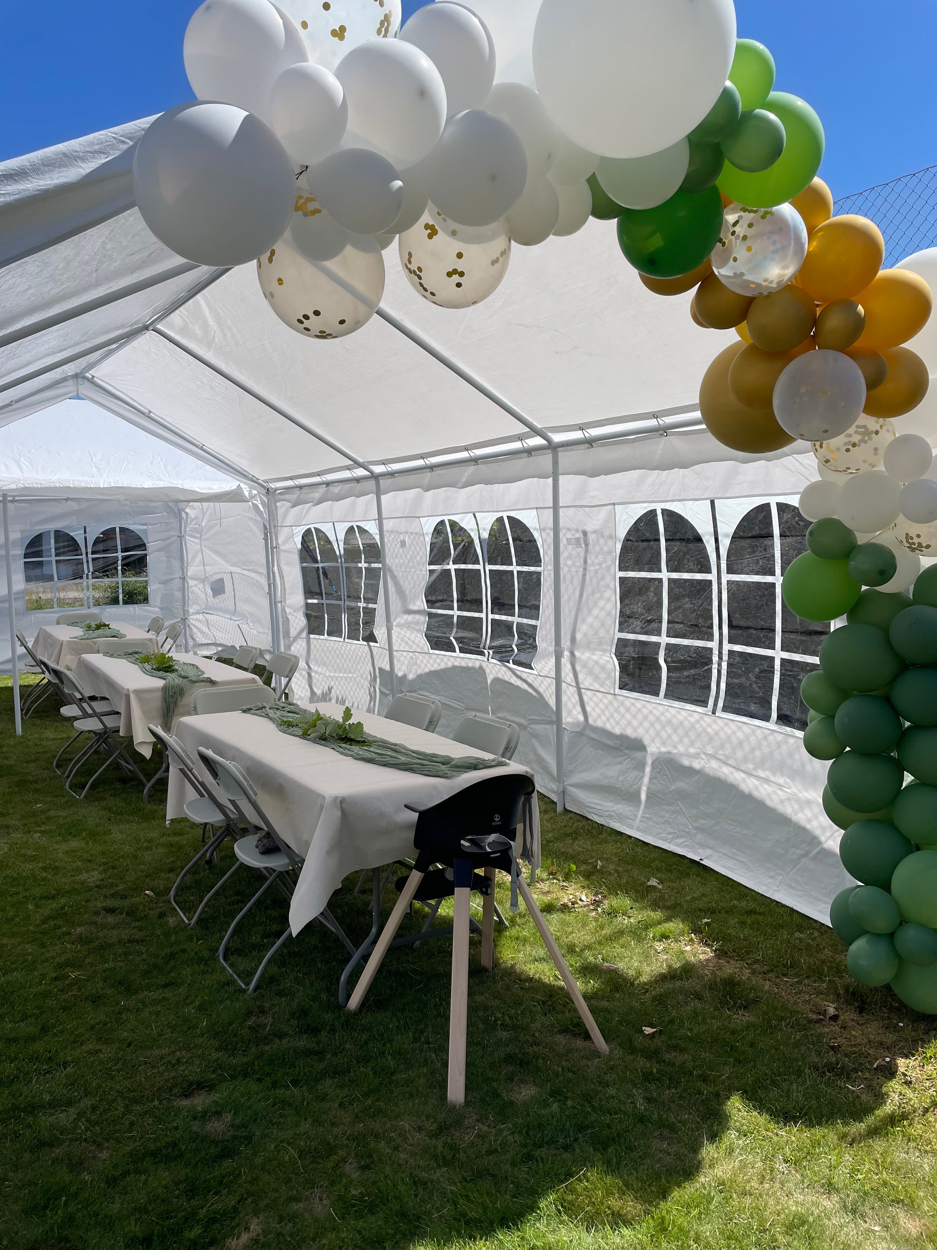 Barnebursdag, Stokke, Vestfold 2x 3x6m partytelt med stoler og bord til leie