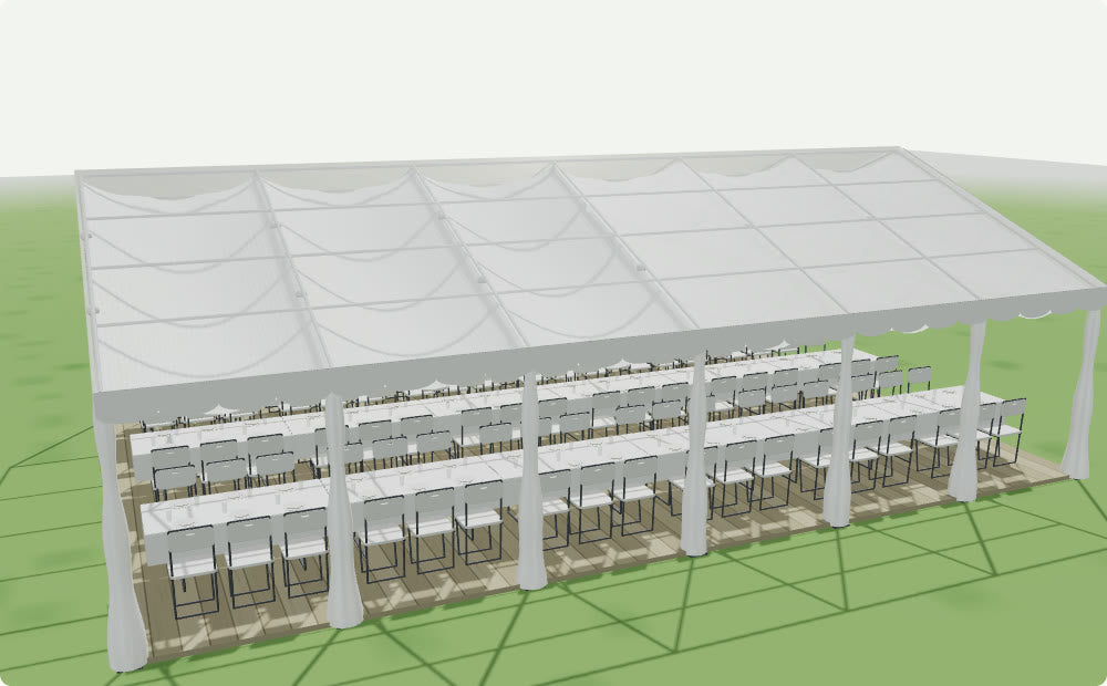 Partytelt 8 x 12 m i 3D